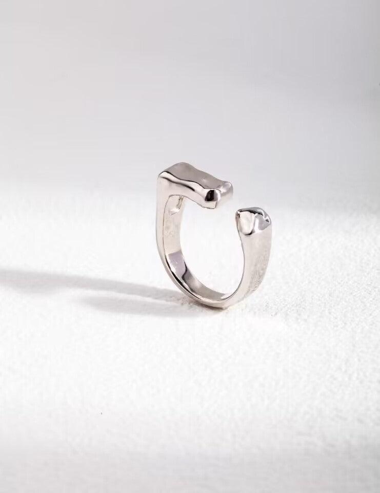 TextureTide Silver Ring