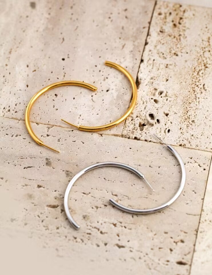 Crescent Moon Earrings (18K Gold Plated)