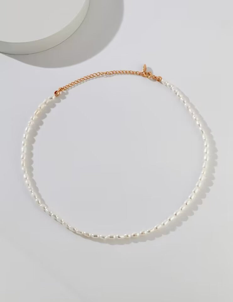 Natural Rice Pearl Necklace