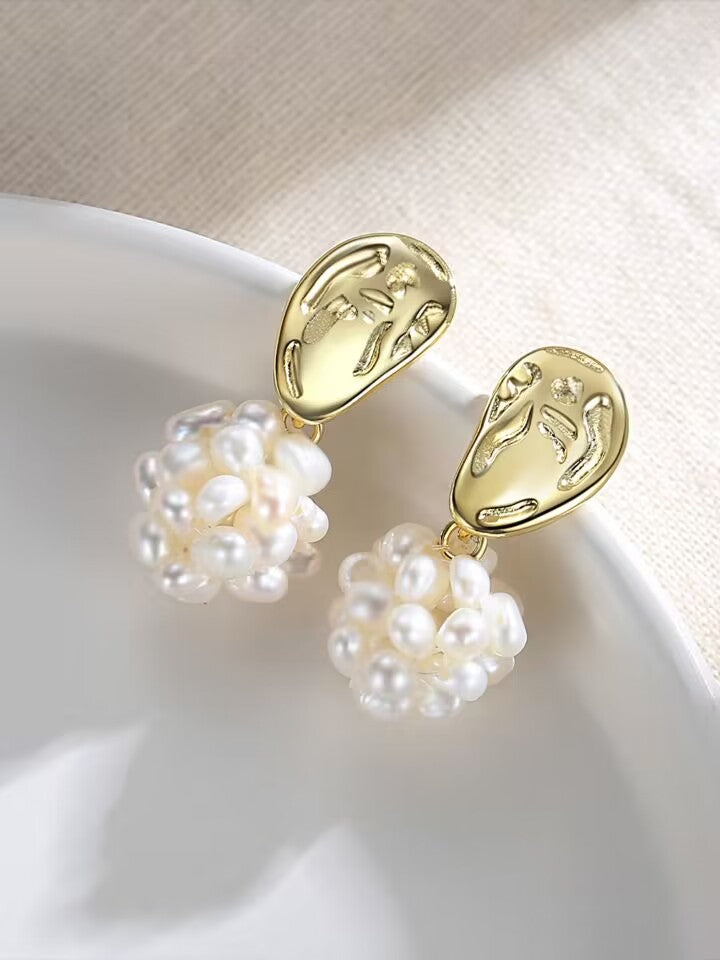 Vintage Baroque Pearl Earrings