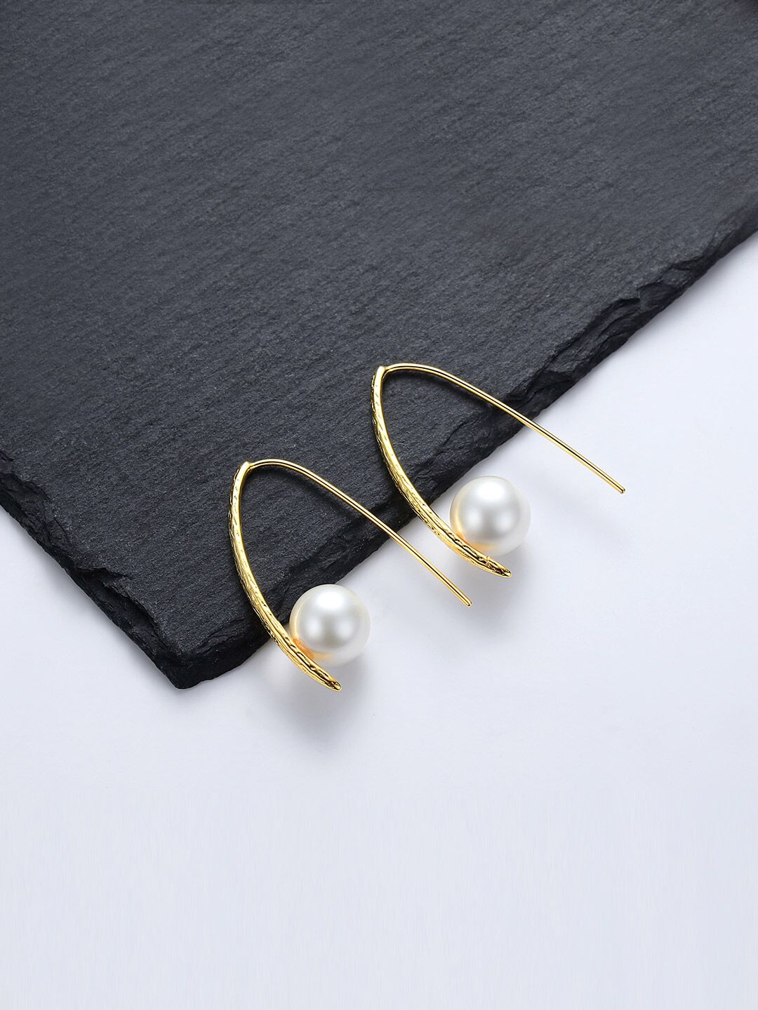 Golden U Pearl Earrings