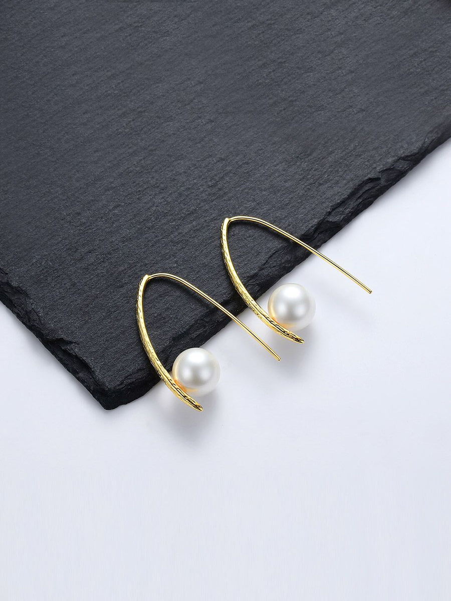 Golden U Pearl Earrings – HelloVIVI-Studio