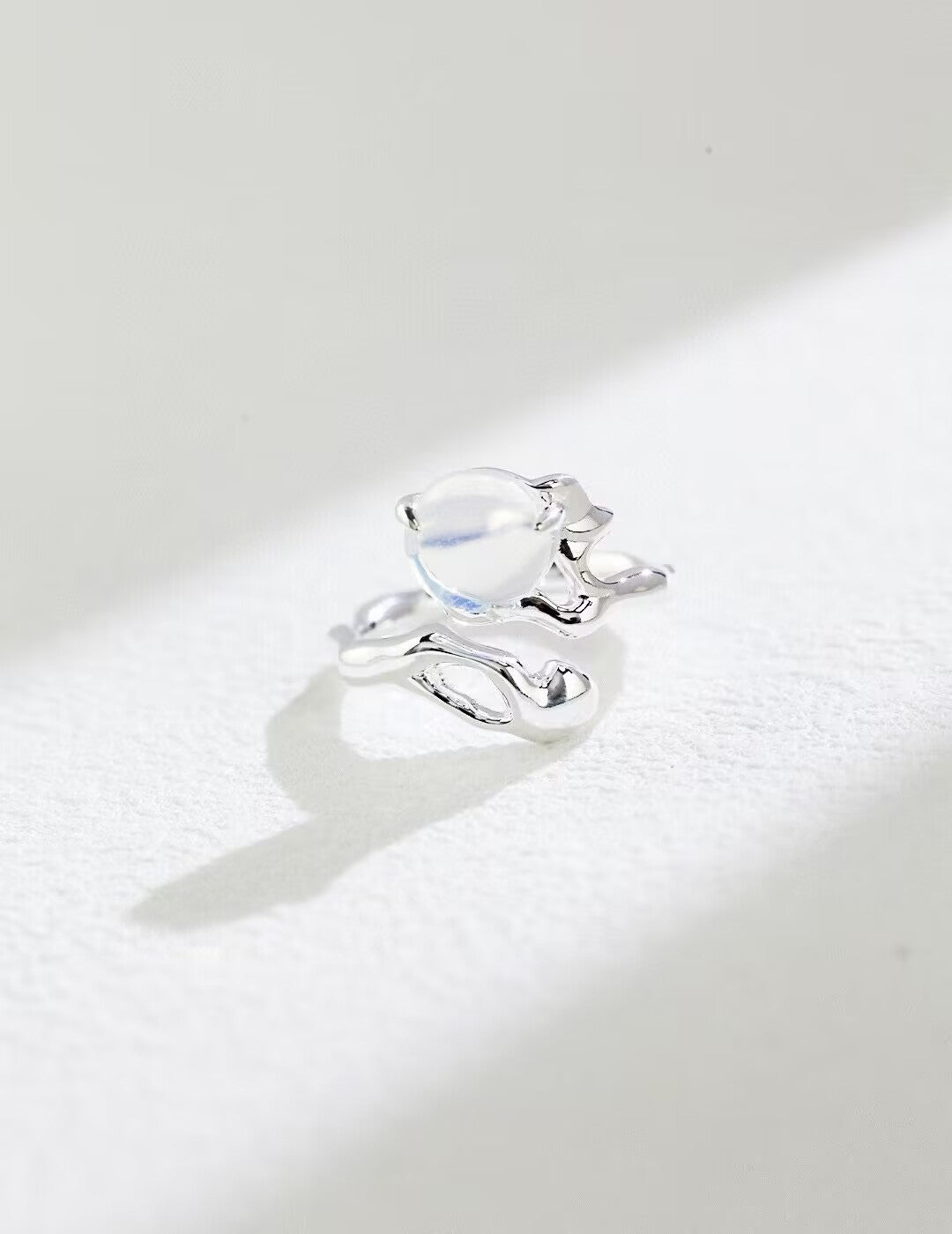 Pure Silver Aquamarine Ring