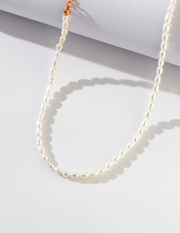 Natural Rice Pearl Necklace