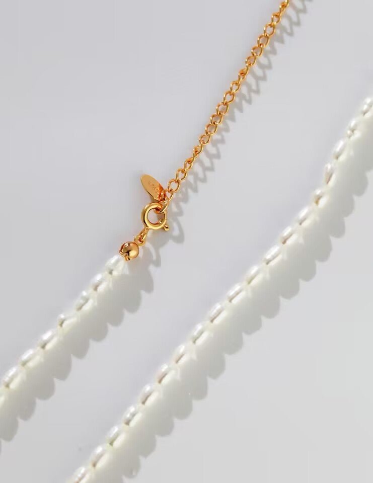 Natural Rice Pearl Necklace