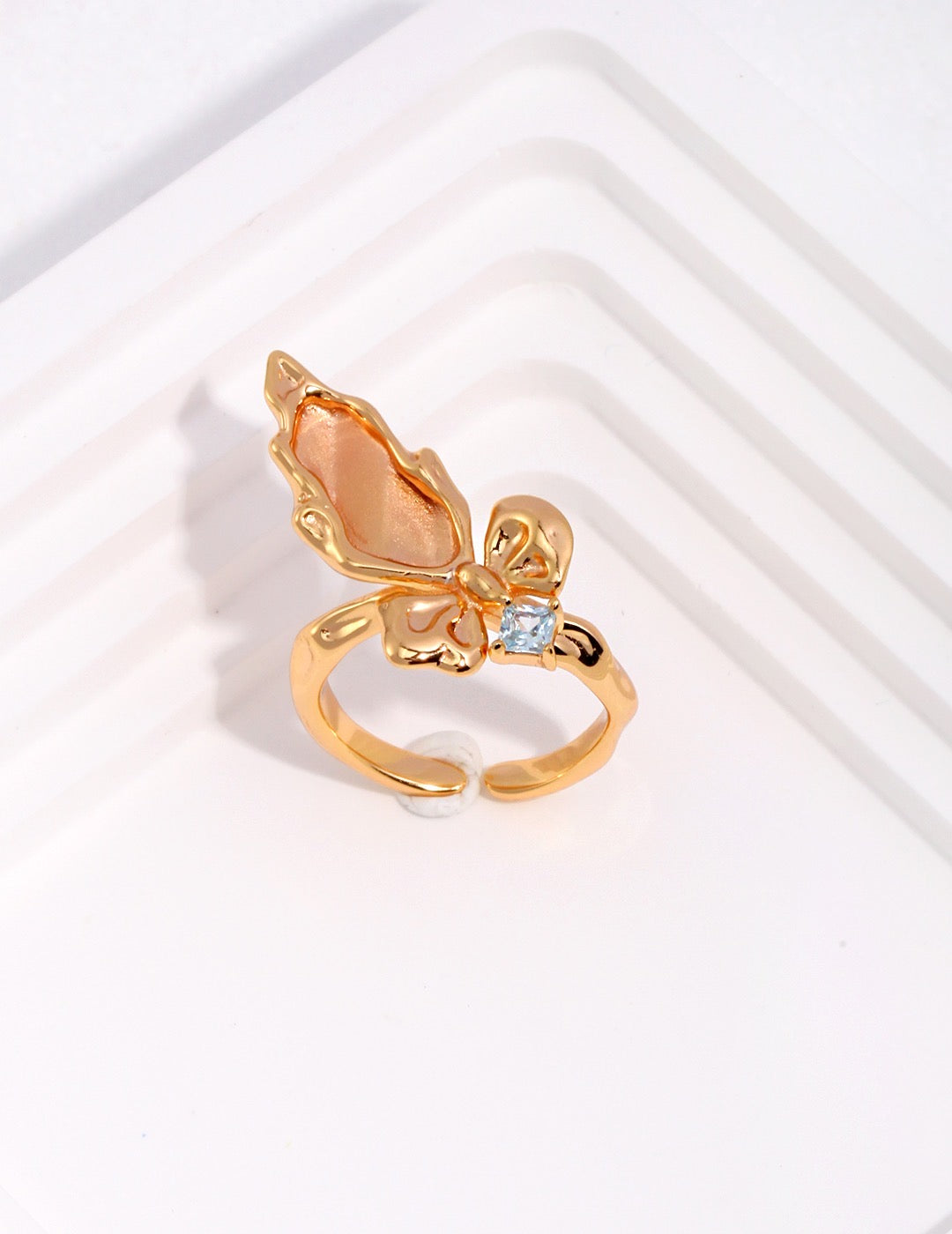 Lava Texture Butterfly Ring